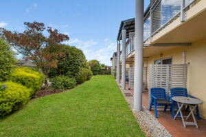 peaceful garden area of greens motel
